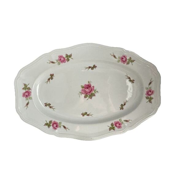 Haviland Chippendale Rose 14.75” Serving Platter Tray Dish Bavaria Germany Pink - Picture 1 of 8